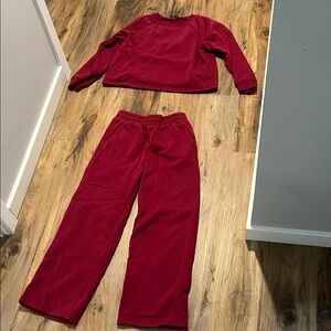 Zenana Outfitters Burgundy Red Fleece Lounge Set